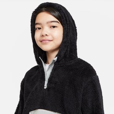  Nike G Sportswear Essential Air Sherpa Hz Çocuk Siyah Kapüşonlu Sweatshirt