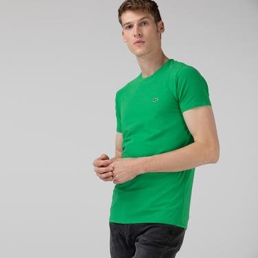  Lacoste Erkek Slim Fit Bisiklet Yaka Yeşil T-Shirt