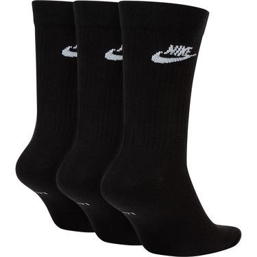  Nike Sportswear Every Essential Crew 3'lü Siyah Çorap
