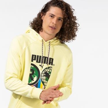  Puma International Graphic Sarı Kapüşonlu Sweatshirt