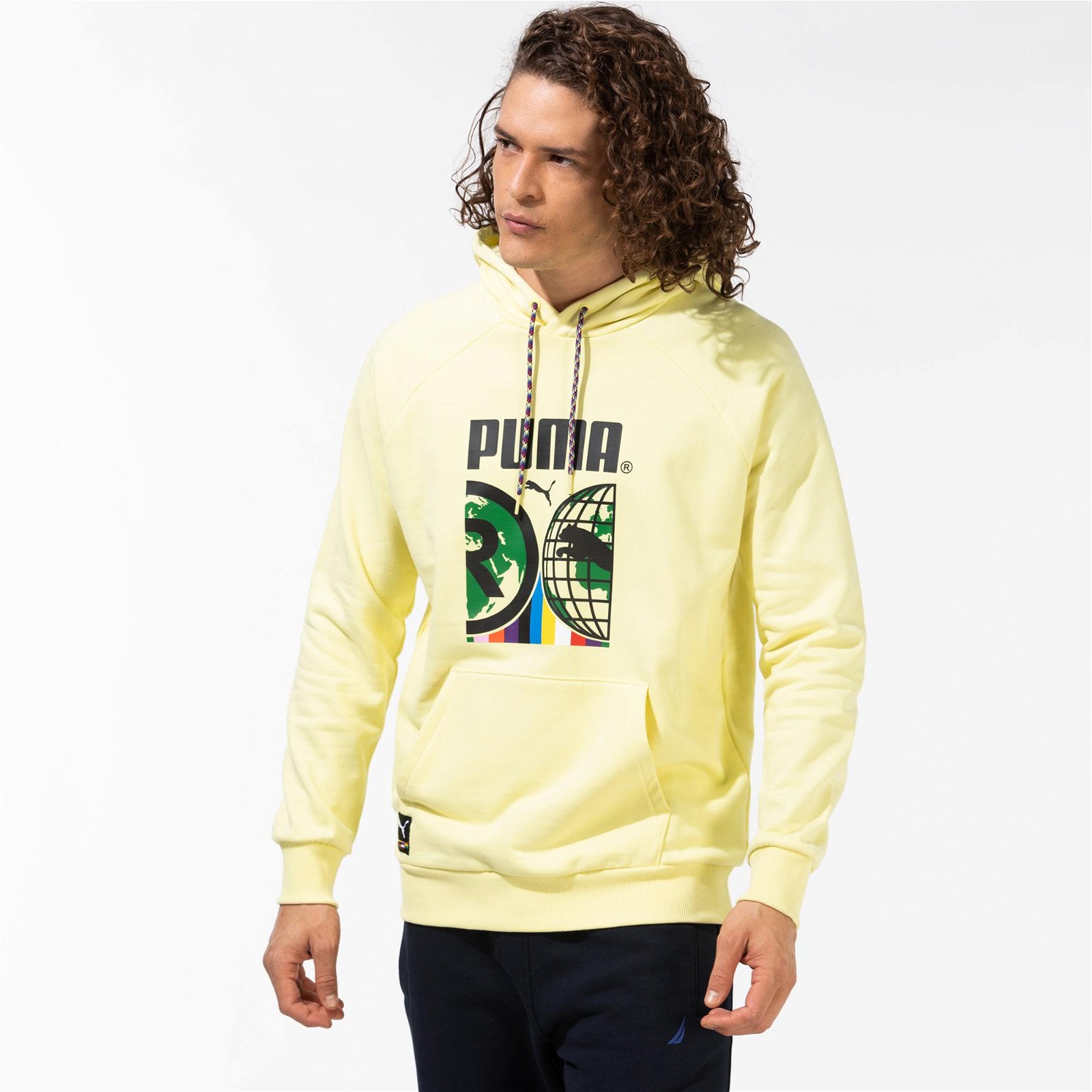 Puma International Graphic Sarı Kapüşonlu Sweatshirt