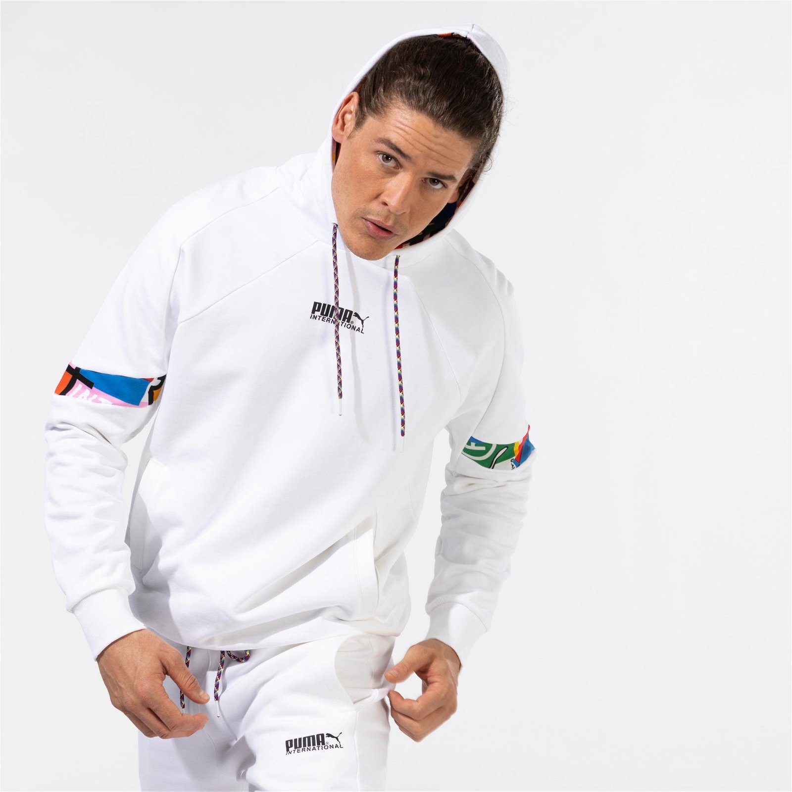 Puma International Beyaz Kapüşonlu Sweatshirt