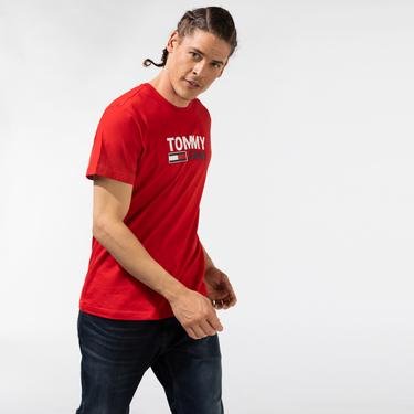  Tommy Jeans Erkek Kırmızı T-Shirt