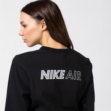  Nike Sportswear Essential Air Crew Fleece Kadın Siyah Sweatshirt