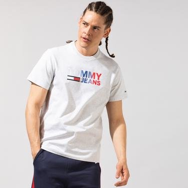  Tommy Jeans Color Corp Logo Erkek Gri T-Shirt