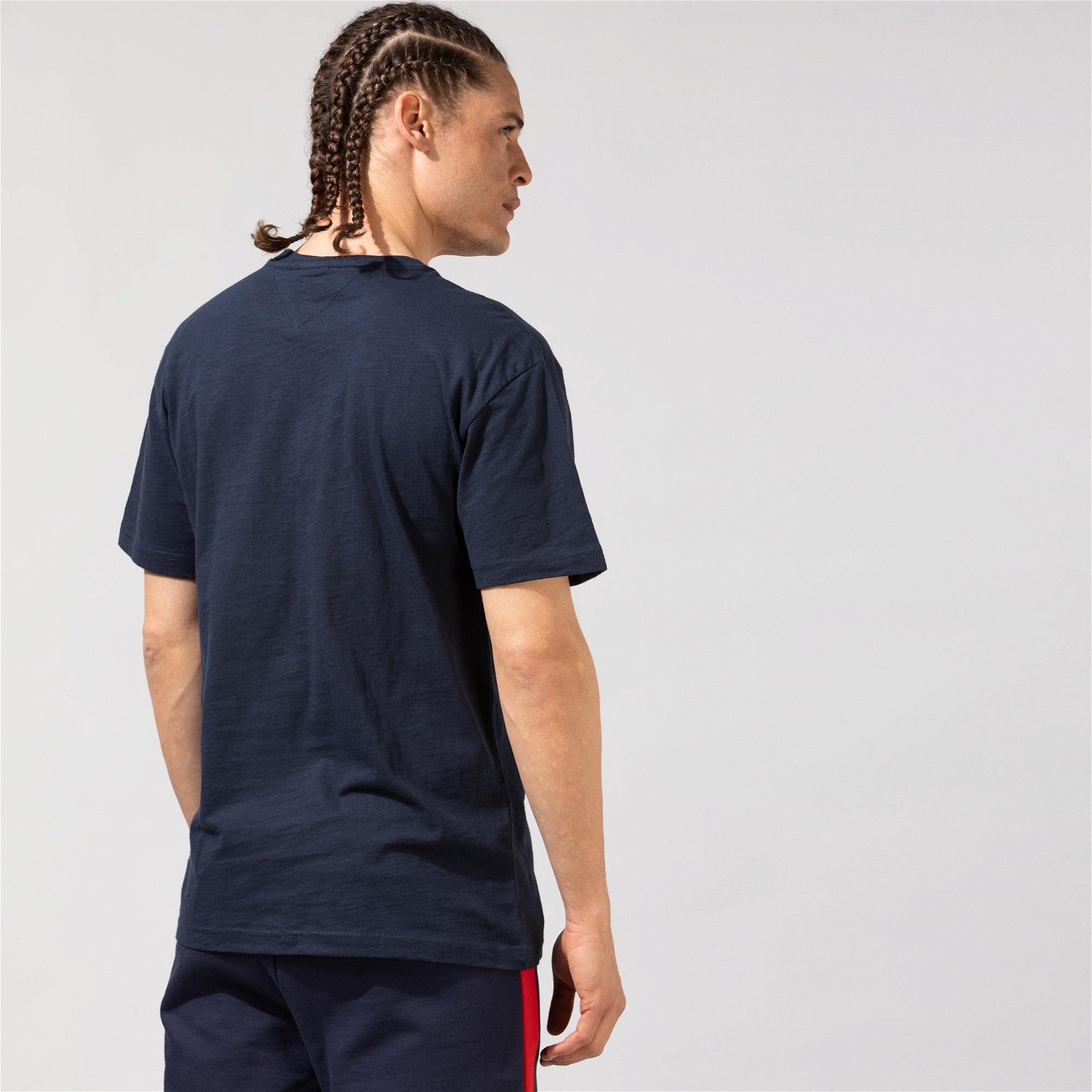 Tommy Jeans Vertical Front Logo Box Erkek Lacivert T-Shirt