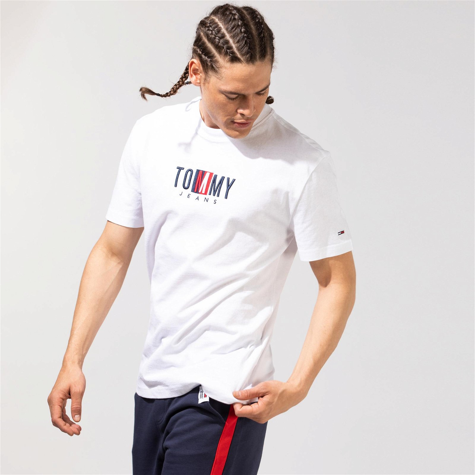 Tommy Jeans Timeless Tommy Box Erkek Beyaz T-Shirt
