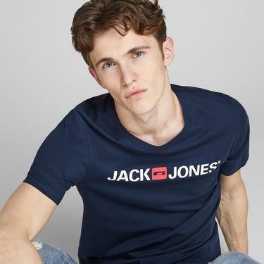  Jack & Jones Jjecorp Erkek Lacivert T-Shirt