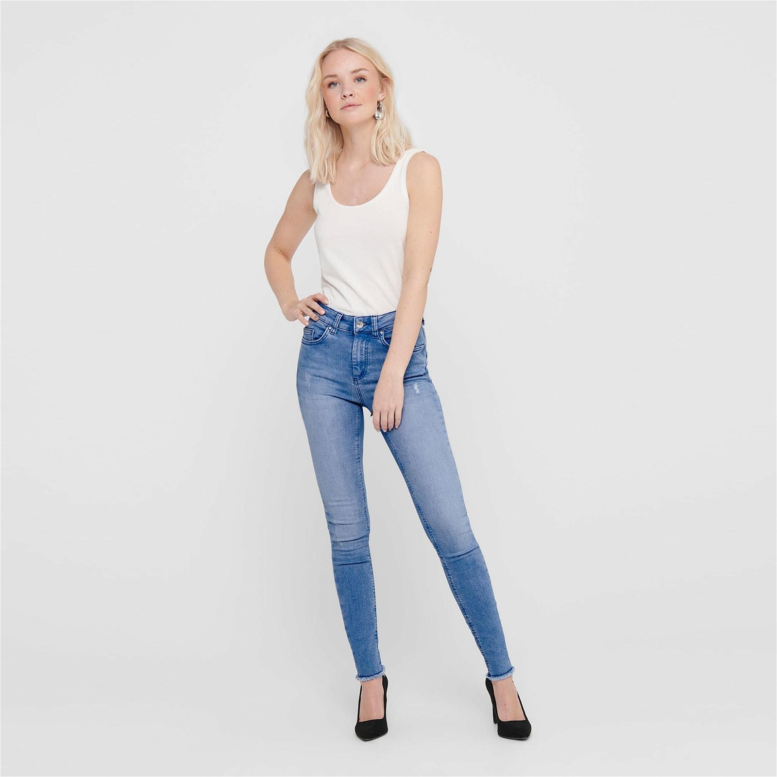 Only Kadın Skinny Fit Mavi Jean