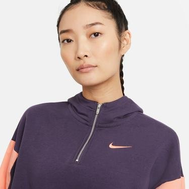  Nike Sportswear Essential Icon Clash Hoodie Qz Mix Kadın Mor Sweatshirt