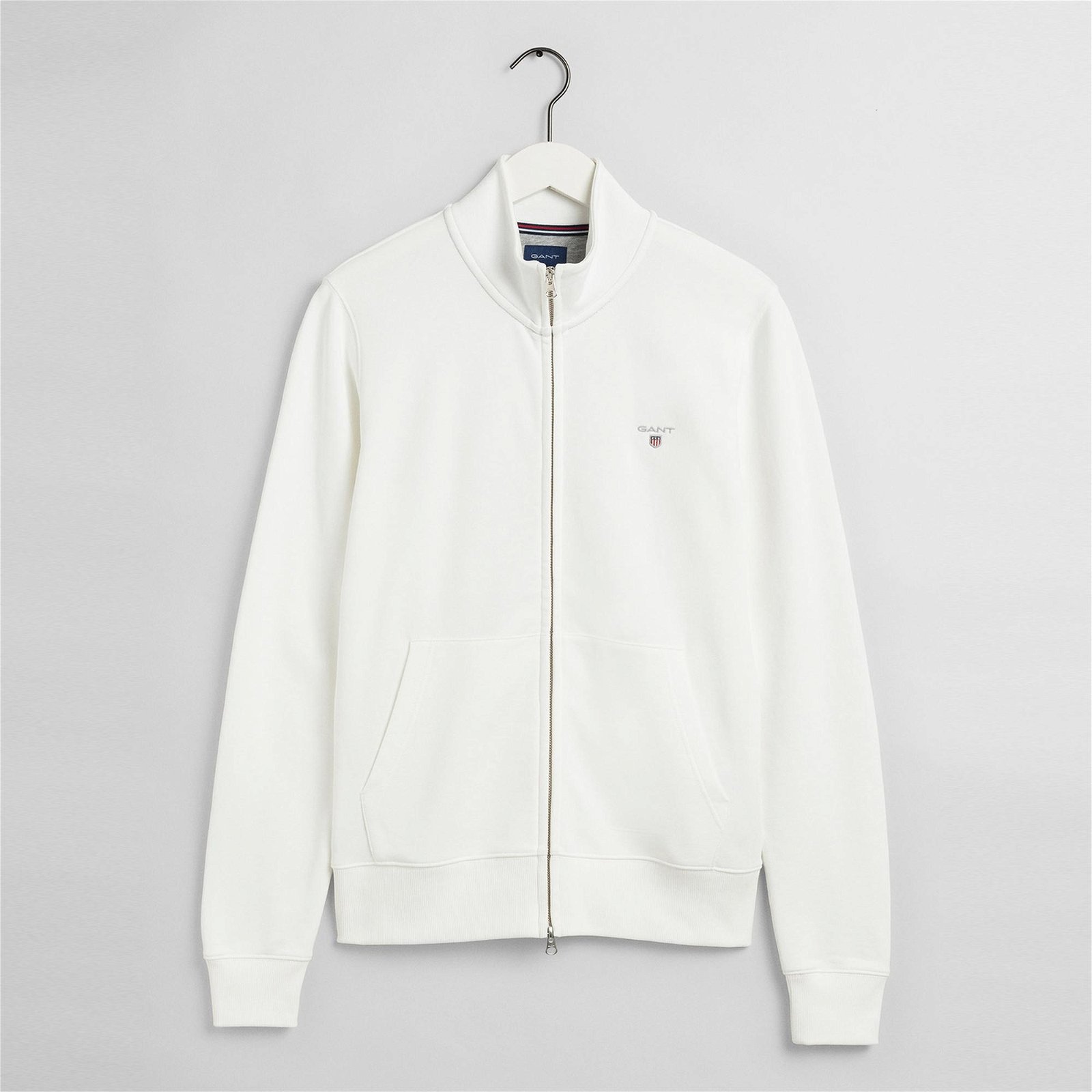 Gant Erkek Beyaz Fermuarlı Sweatshirt