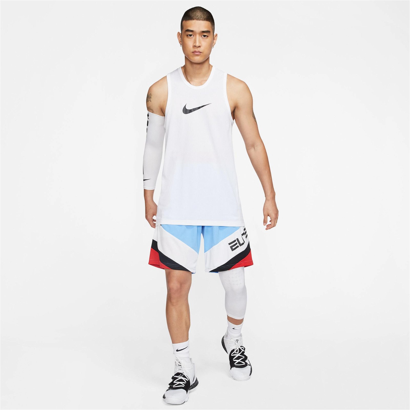 Nike Dri-Fit Crossover Erkek Beyaz Kolsuz T-Shirt
