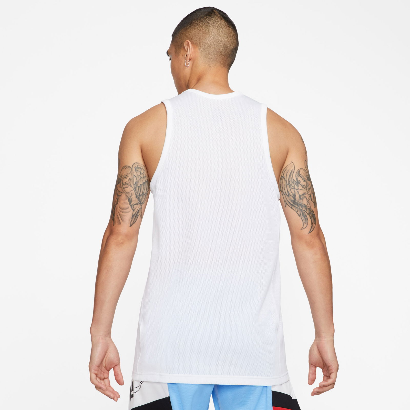 Nike Dri-Fit Crossover Erkek Beyaz Kolsuz T-Shirt