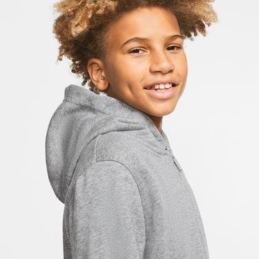  Nike Big Kids Sportswear Fz Club Çocuk Gri Kapüşonlu Sweatshirt
