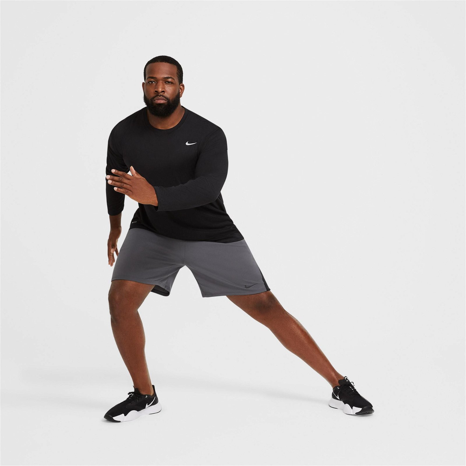 Nike Dri-Fit Knit Train Erkek Gri Şort