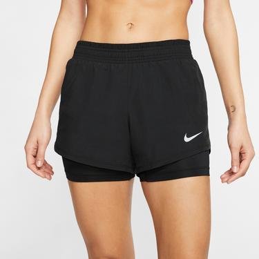  Nike 10K 2in1 Kadın Siyah Şort