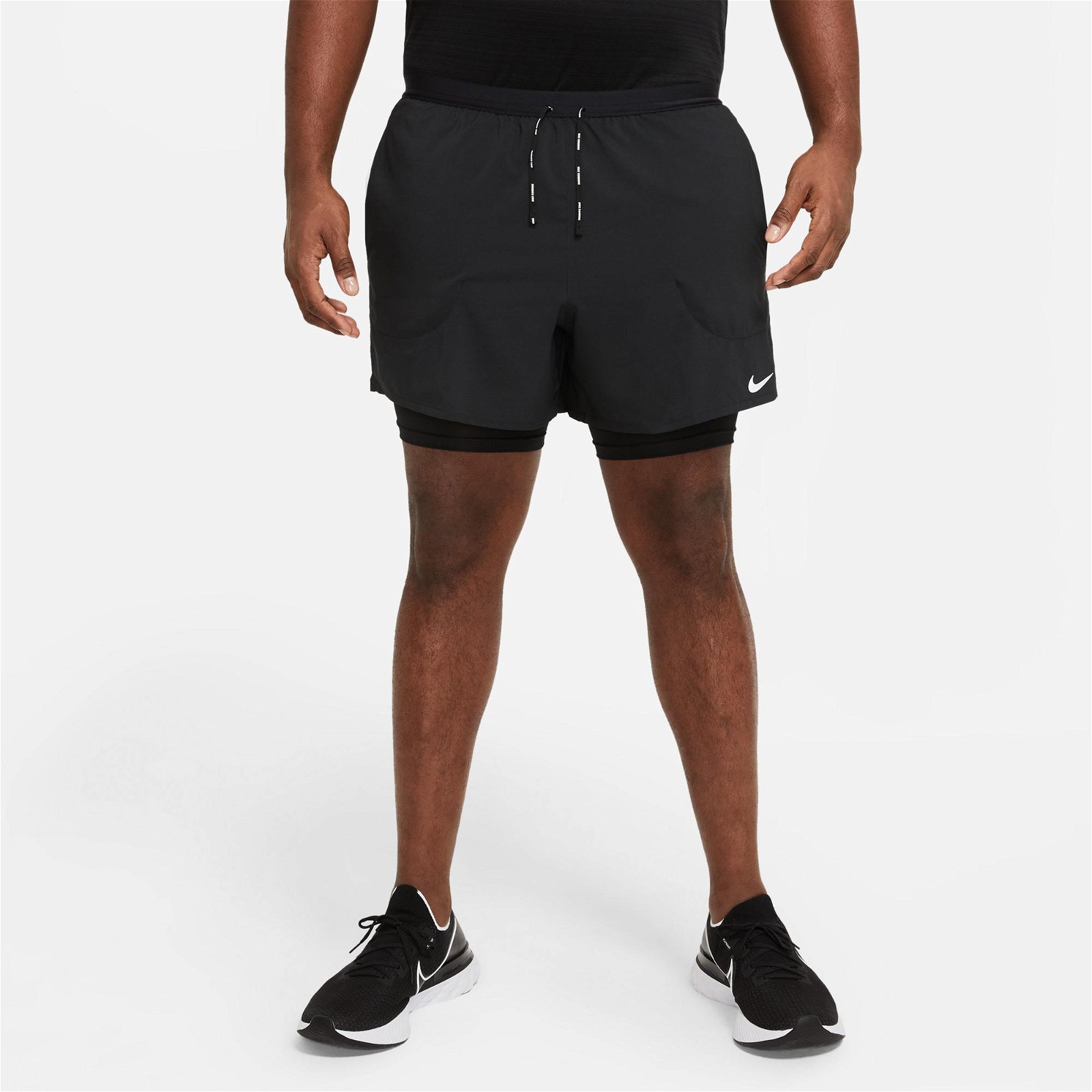 Nike Dri-Fitx Strd 2In1 5In Erkek Siyah Şort