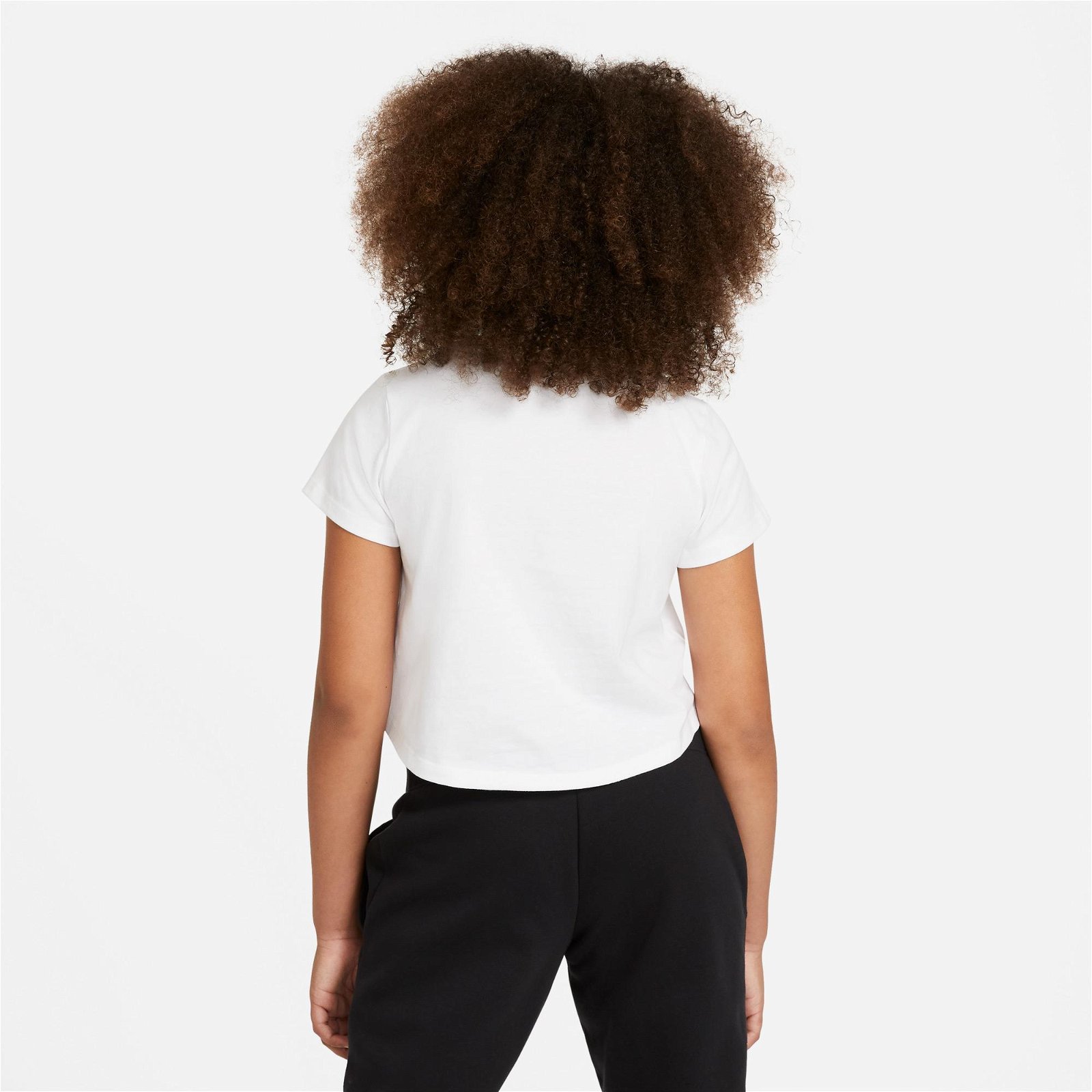 Nike Girls Sportswear Futura Çocuk Beyaz Crop T-Shirt