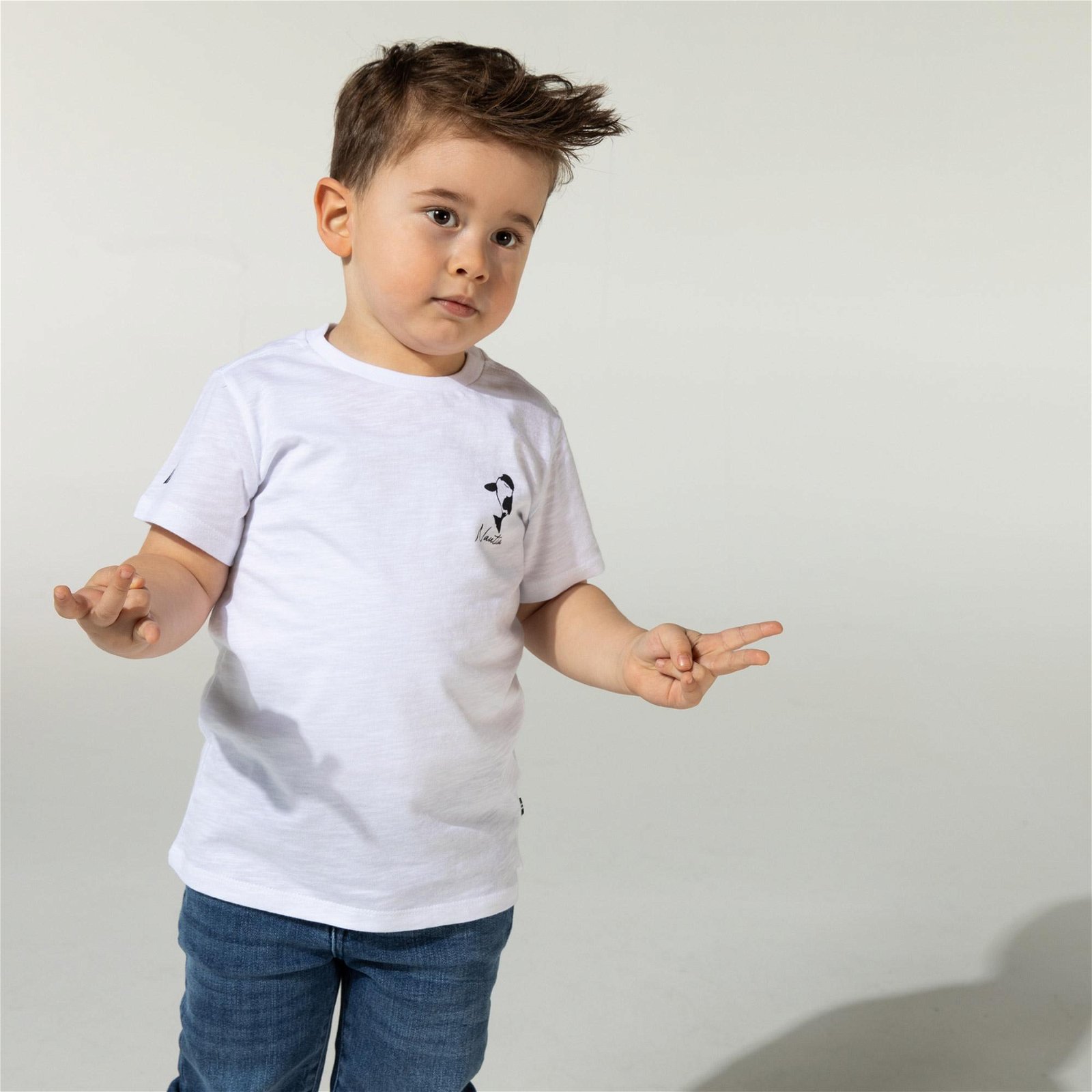 Nautica Erkek Çocuk Beyaz Baskılı T-Shirt