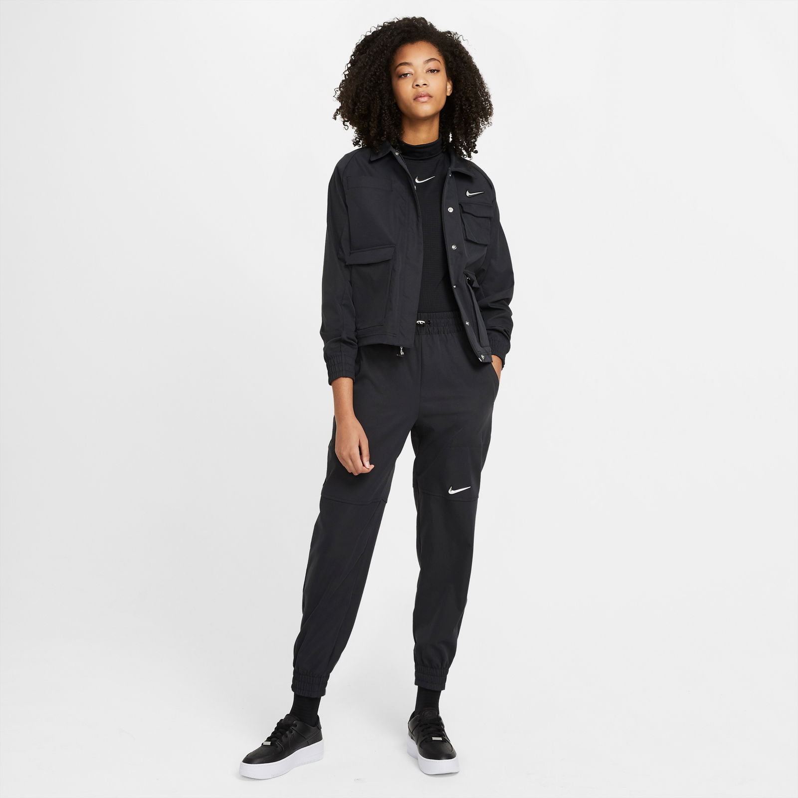 Nike Sportswear Swoosh Wvn Hr Kadın Siyah Eşofman Altı