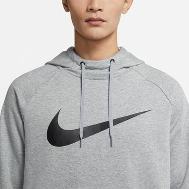  Nike Dri-Fit Swoosh Erkek Gri Kapüşonlu Sweatshirt