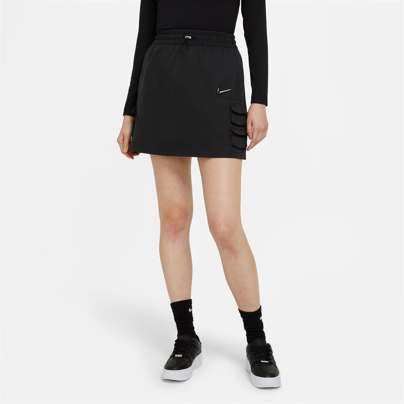 Nike Sportswear Swoosh Kadın Siyah Etek
