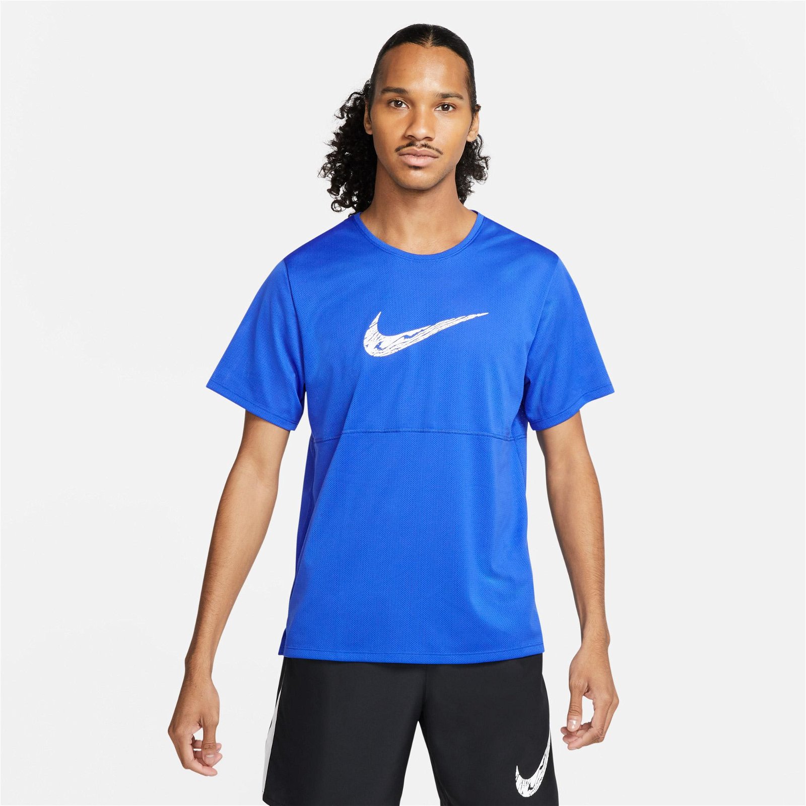 Nike Breathe Run Wild Run Graphic Erkek Mavi T-Shirt