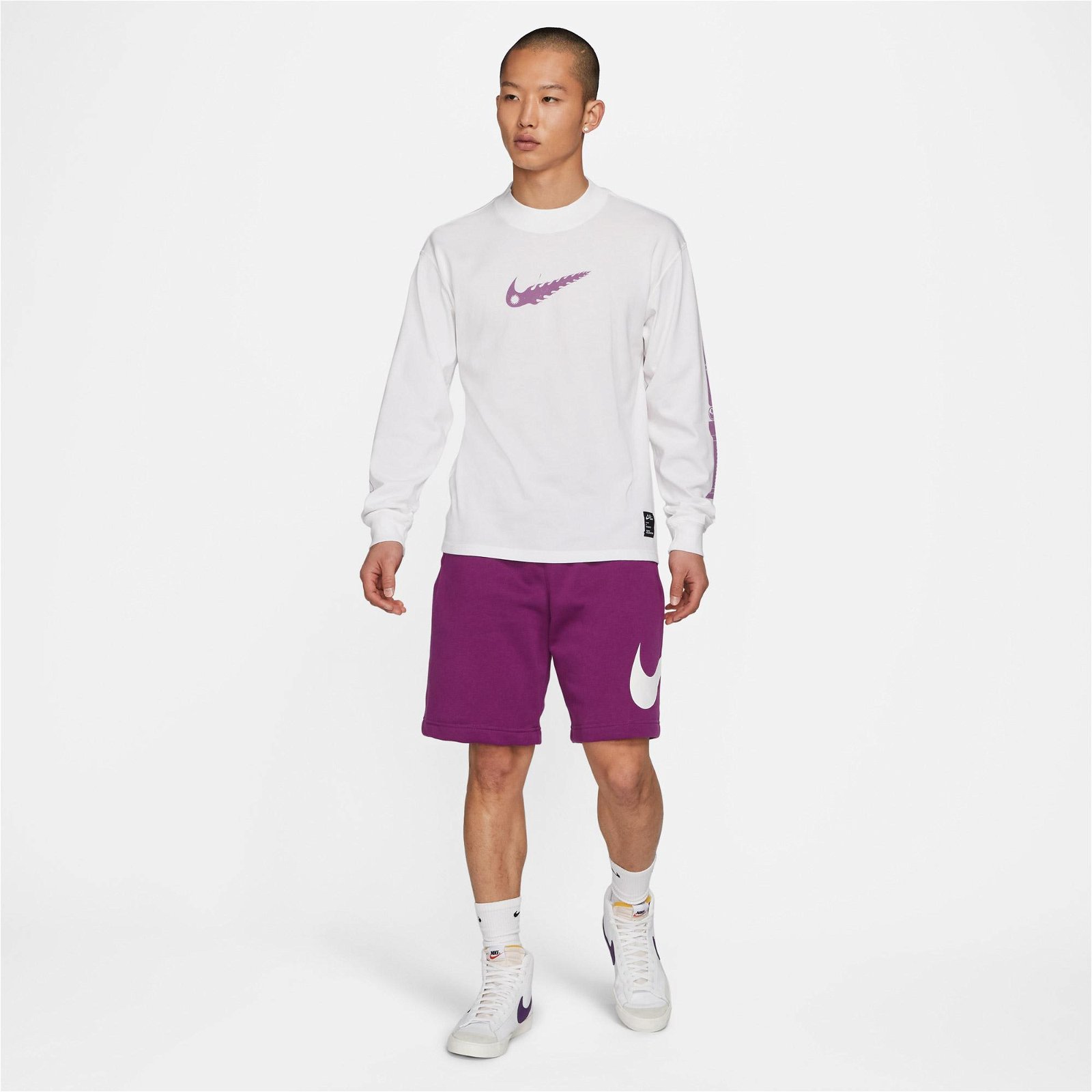 Nike Sportswear Sophy Hollington Ls Erkek Beyaz Uzun Kollu T-Shirt