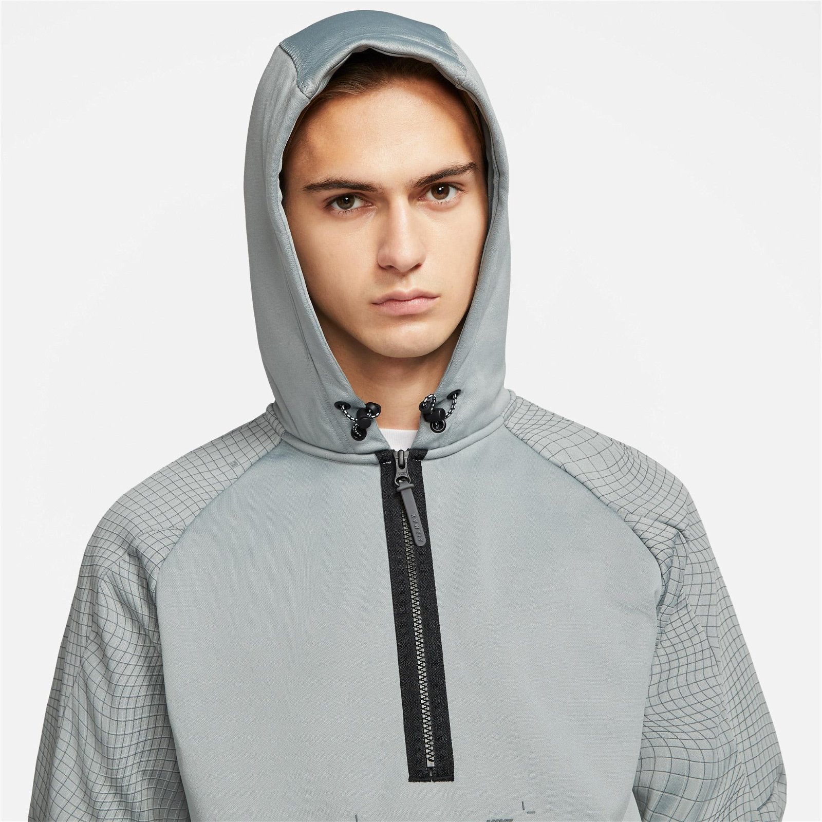 Nike Sportswear Air Max Fleece Erkek Gri Kapüşonlu Sweatshirt