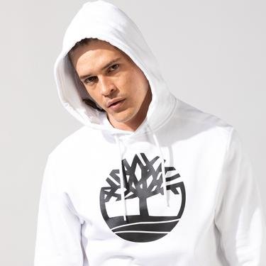  Timberland Core Tree Logo Pull Over Erkek Beyaz Kapüşonlu Sweatshirt