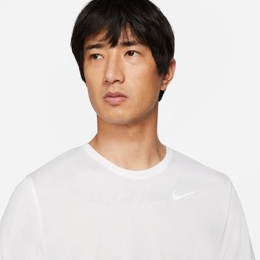  Nike Dri-Fit Run Top Erkek Beyaz T-Shirt