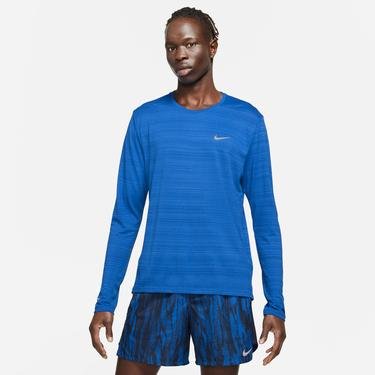  Nike Dri-Fit Miler Top Erkek Mavi T-Shirt