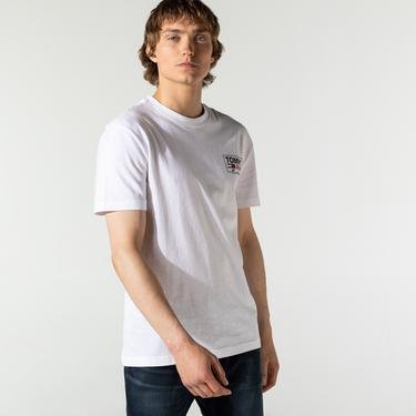  Tommy Jeans New York Script Box Back Logo Erkek Beyaz T-Shirt