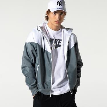  Nike Sportswear Windrunner Riversible Hooded Erkek Gri-Beyaz Kapüşonlu Ceket