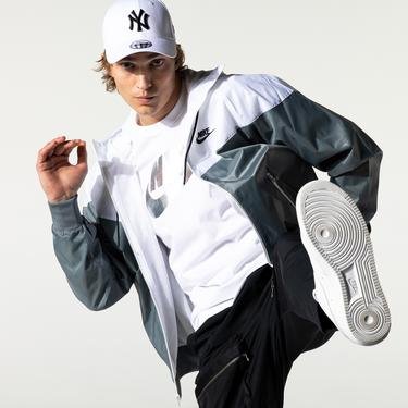  Nike Sportswear Windrunner Riversible Hooded Erkek Gri-Beyaz Kapüşonlu Ceket