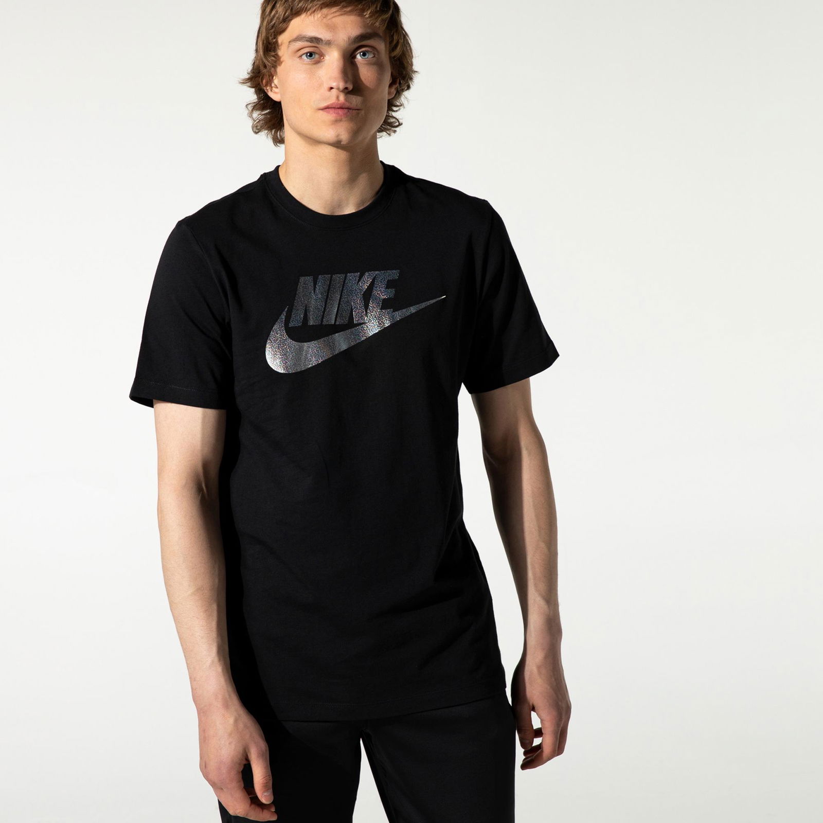Nike Sportswear Brand Mark Application 1 Erkek Siyah T-Shirt