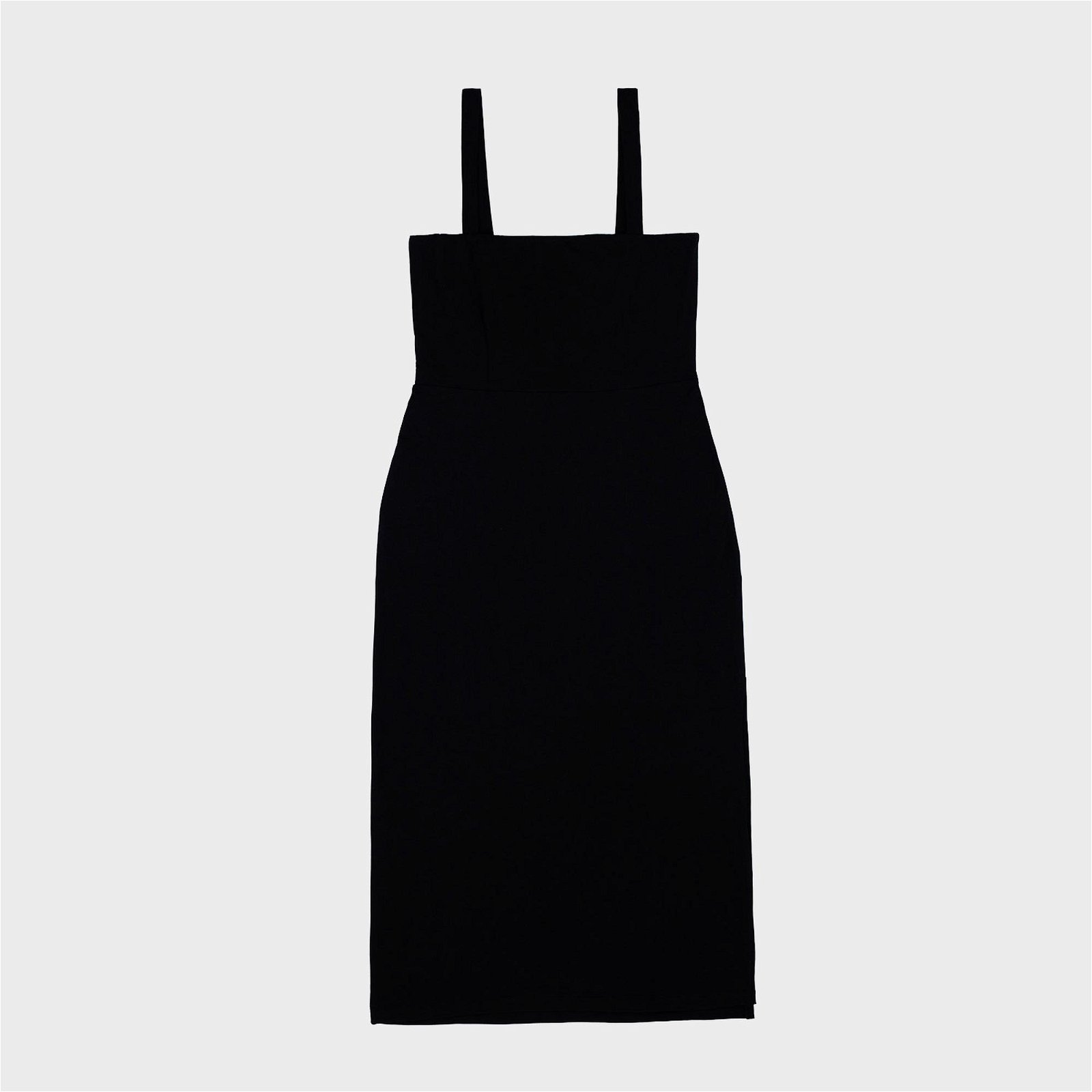 Fifty Pieces Yırtmaçlı Midi Elbise Kadın Siyah Elbise