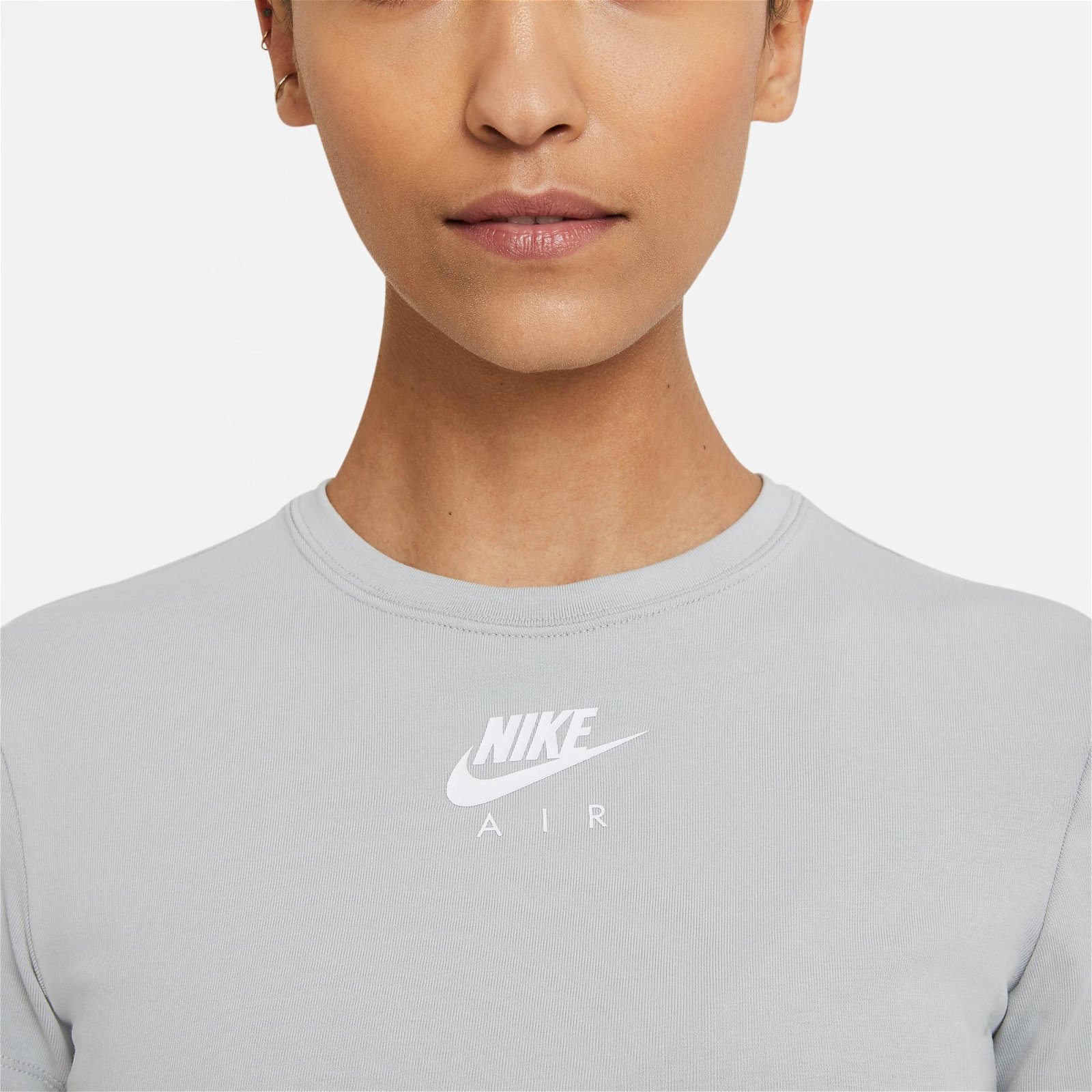 Nike Sportswear Air Crop Kadın Gri T-Shirt