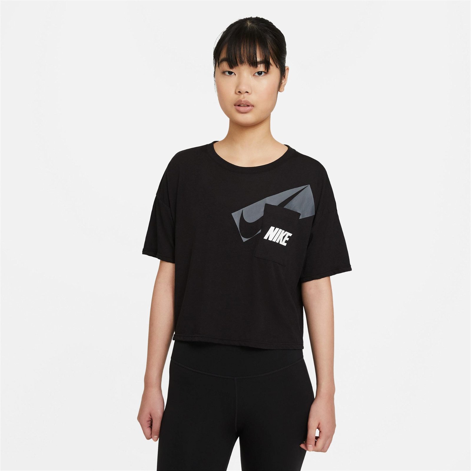 Nike Dry Grx Crop Kadın Siyah T-Shirt