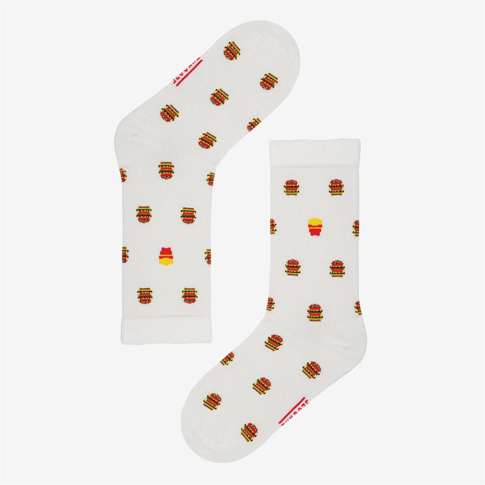 Fundaze Minimal Socks Hamburger Kadın Krem Çorap