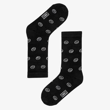 Fundaze Minimal Socks Smiley Siyah Çorap