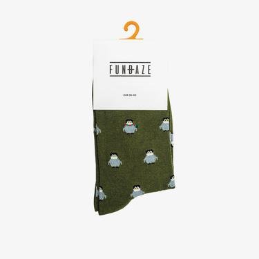  Fundaze Minimal Socks Penguin Yeşil Çorap