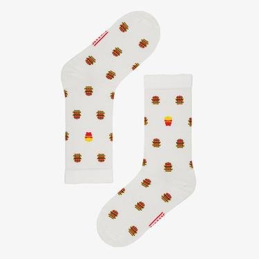  Fundaze Minimal Socks Hamburger Krem Çorap