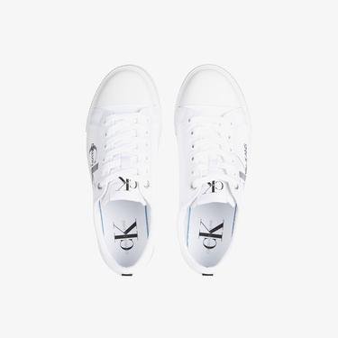  Calvin Klein Jeans Vulcanized Sneaker Laceup Pes Kadın Beyaz Spor Ayakkabı