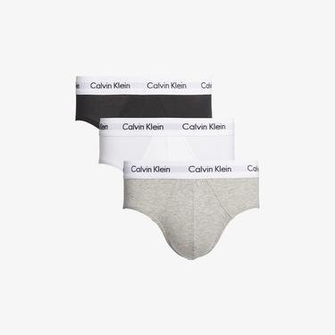  Calvin Klein Hip Erkek Gri/Beyaz/Siyah 3'lü Slip Boxer
