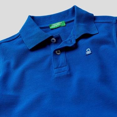  Benetton Logo Pike Erkek Çocuk Mavi Polo
