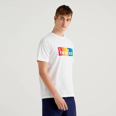  Benetton Erkek Beyaz T-Shirt