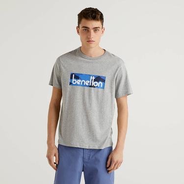  Benetton Erkek Gri T-Shirt