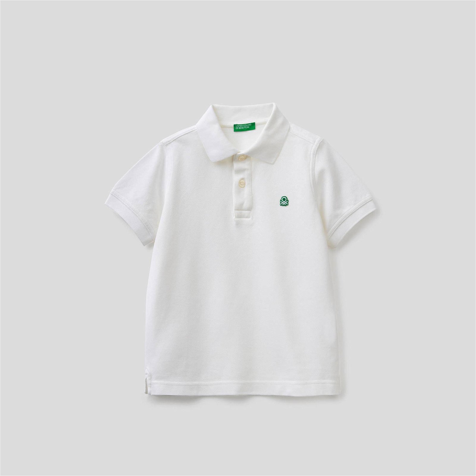 Benetton Logo Pike Erkek Çocuk Beyaz Polo