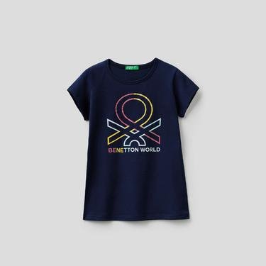  Benetton Kız Çocuk Lacivert T-Shirt
